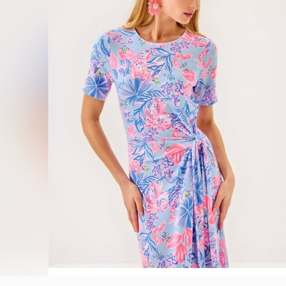 Lilly Pulitzer Blue and Pink Floral Dress